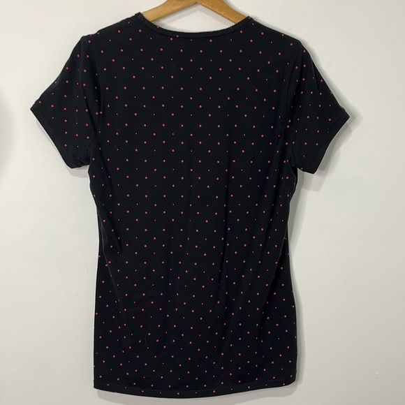 US Polo Set of 3 Polka Dot V-Neck T-Shirts Women's Size Large Red, Blue, Black - Picture 11 of 15